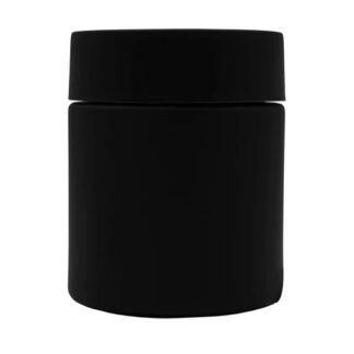 4oz Black Glass Straight-Wall Jar with Child-Resistant Lid