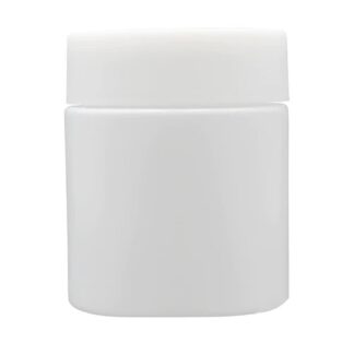 4oz White Glass Straight-Wall Jar with Child-Resistant Lid