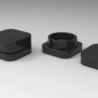 9ml Black Qube Child Resistant Glass Concentrate Jar